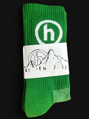 HIDDEN NY H LOGO MADE IN AMERICA SOCKS GREEN/WHITE ONE SIZE NWT